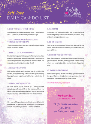 Self-Love Daily Can Do List